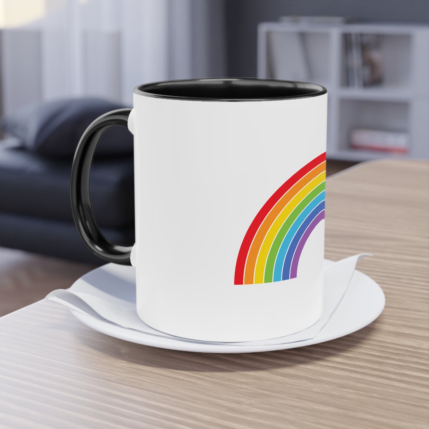 Proud and Colorful Ceramic Rainbow - LGBTQ- Two Tone Mug