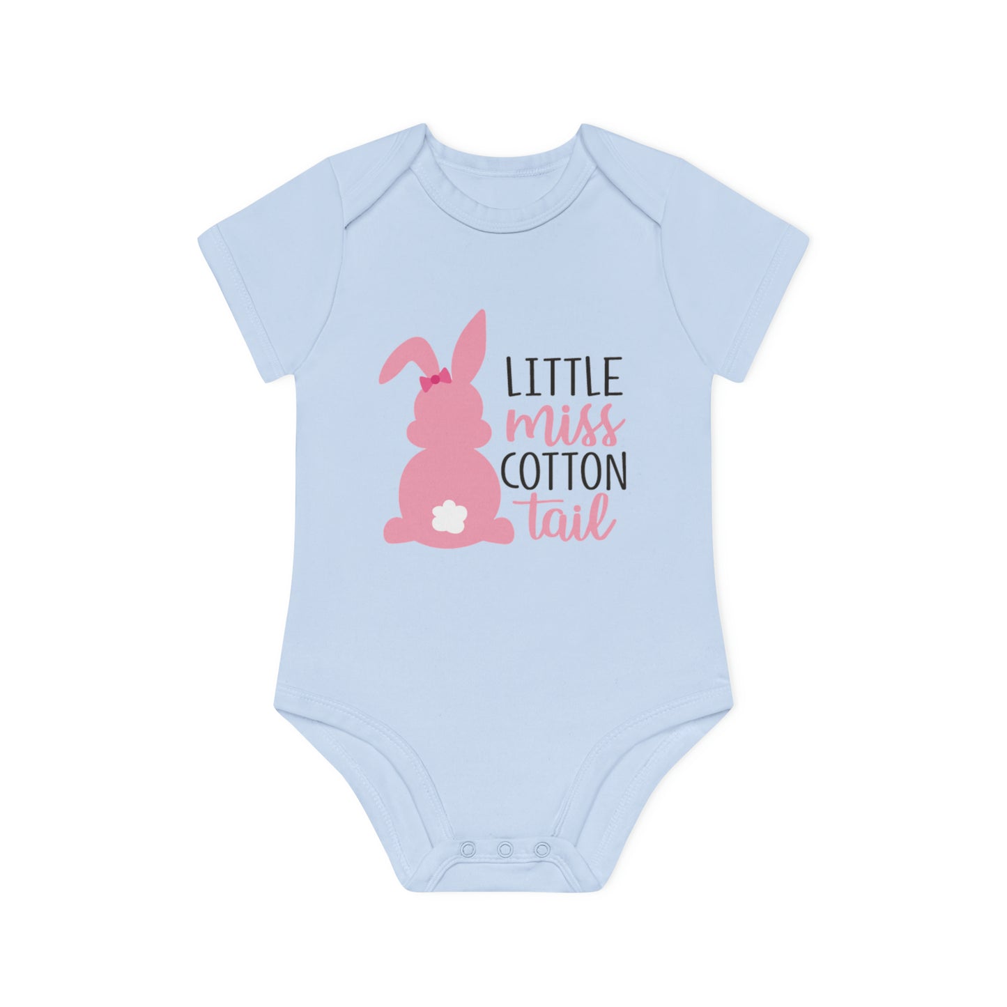 "Little Miss Cotton Tail" - Baby Organic Short Sleeve Bodysuit