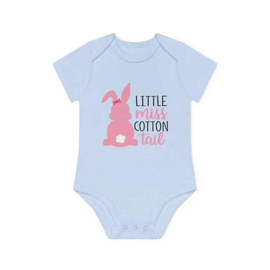 "Little Miss Cotton Tail" - Baby Organic Short Sleeve Bodysuit