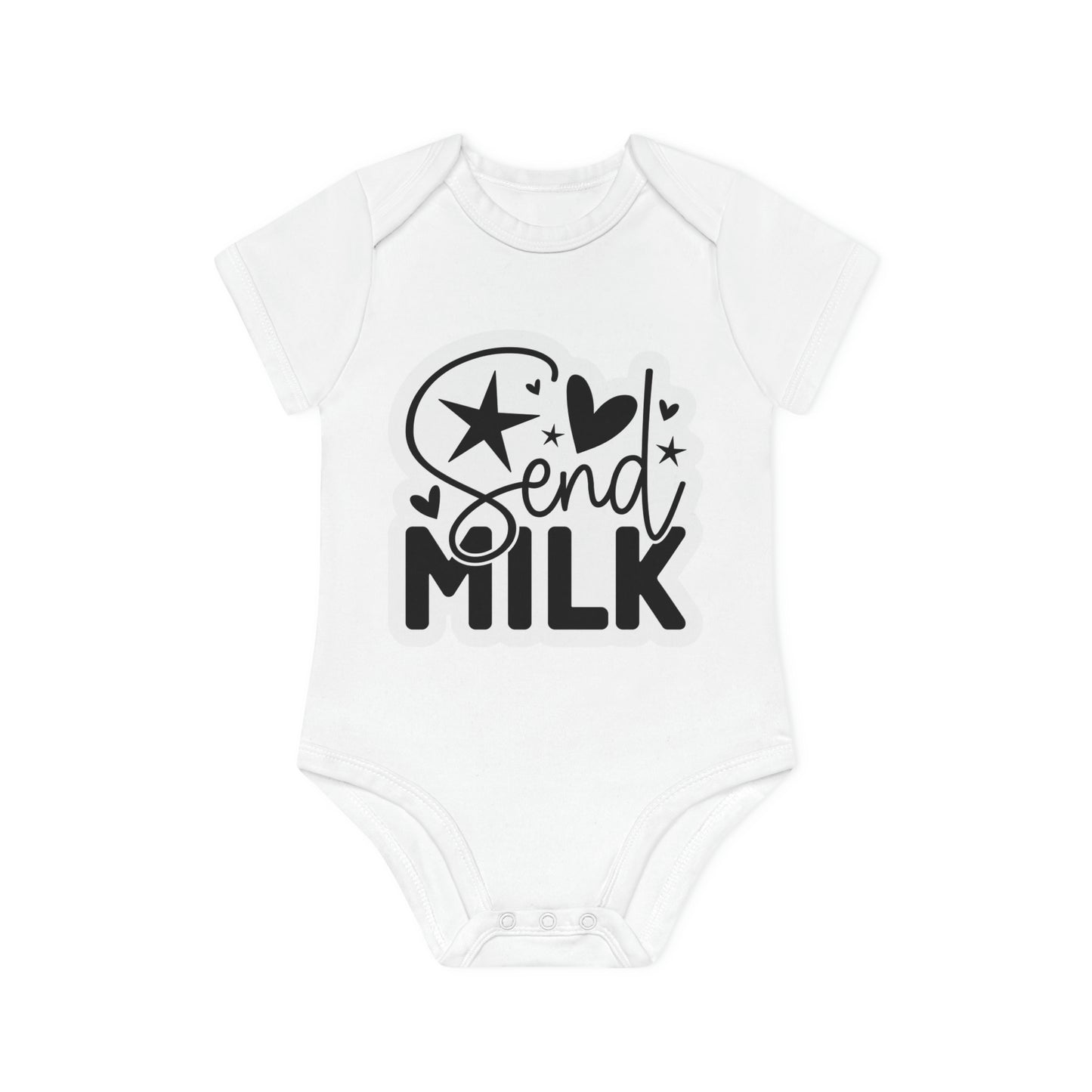 "Send Milk" - Baby Organic Short Sleeve Bodysuit