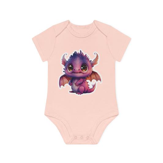 "Dragon Cutie" - Baby Organic Short Sleeve Bodysuit