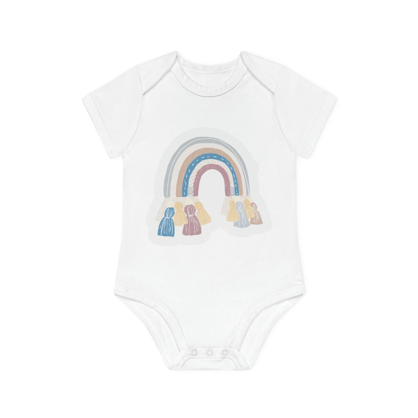 "Adorable Organic Baby Bodysuit with Ch- Baby Organic Short Sleeve Bodysuit