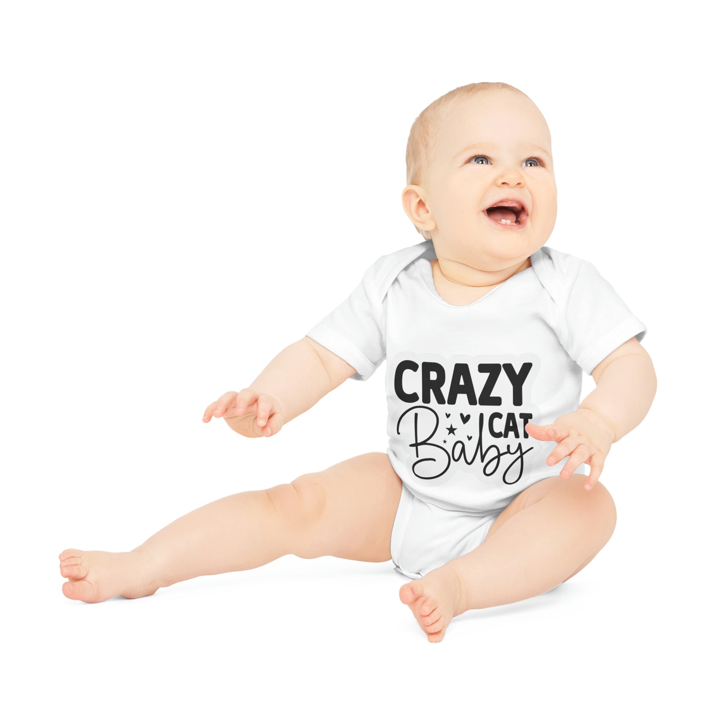 "Crazy Cat Baby" - Baby Organic Short Sleeve Bodysuit