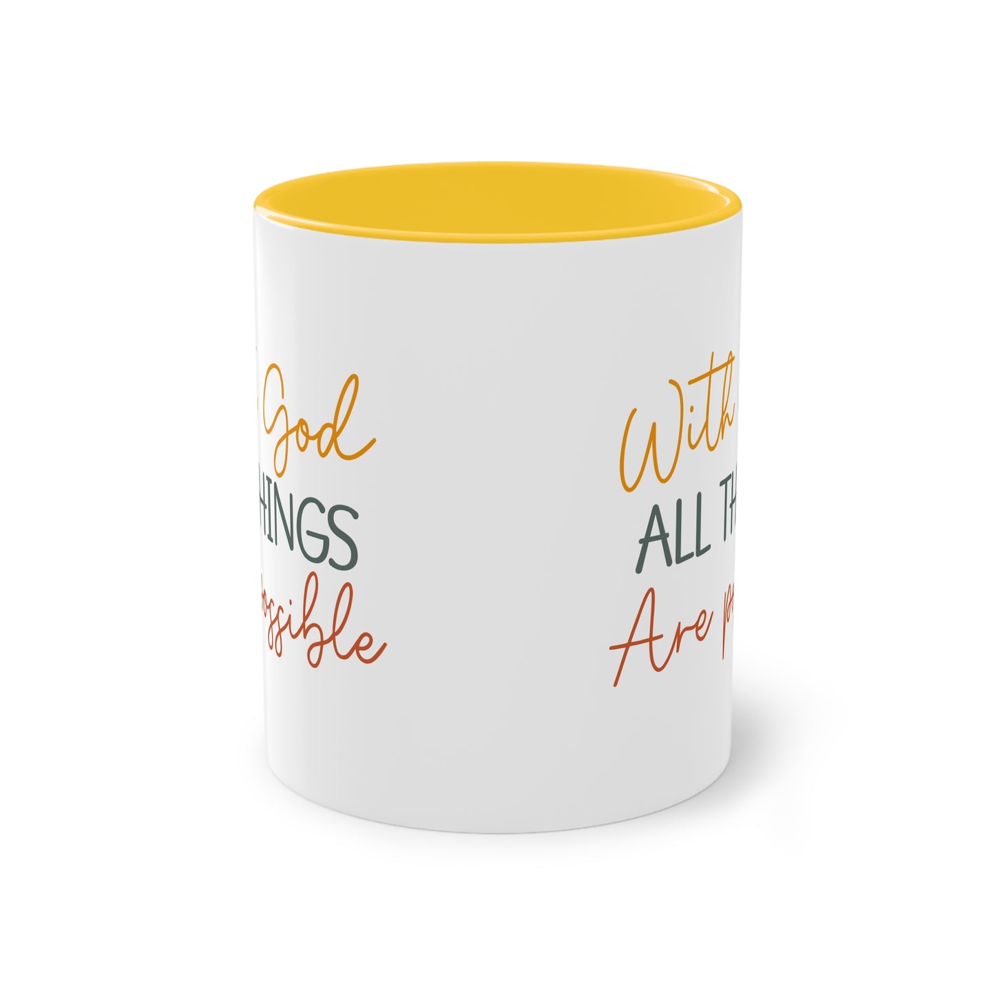 "Blessed Brew: With God All things are Possible" - Two Tone Mug