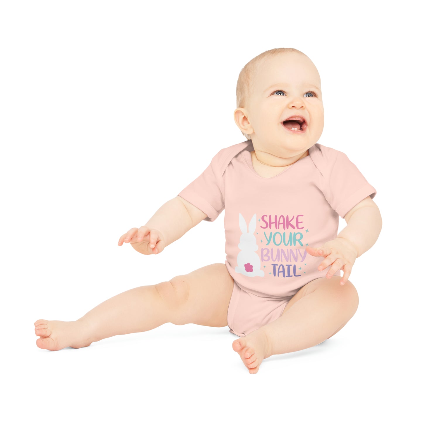 "Shake Your Bunny Tail" - Baby Organic Short Sleeve Bodysuit