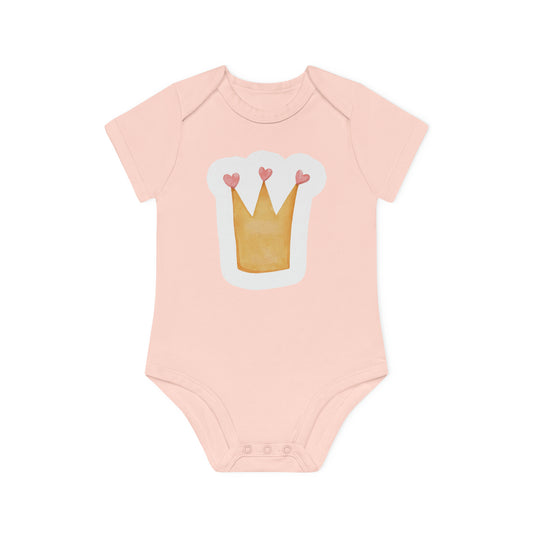 "Royalty Love" - Baby Organic Short Sleeve Bodysuit