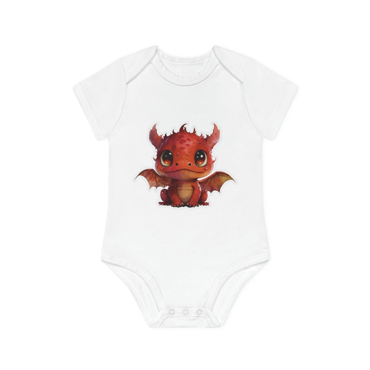 "Dragon Cutie" - Baby Organic Short Sleeve Bodysuit