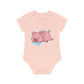 "Sleepy Drooling Piggie" - Baby Organic Short Sleeve Bodysuit