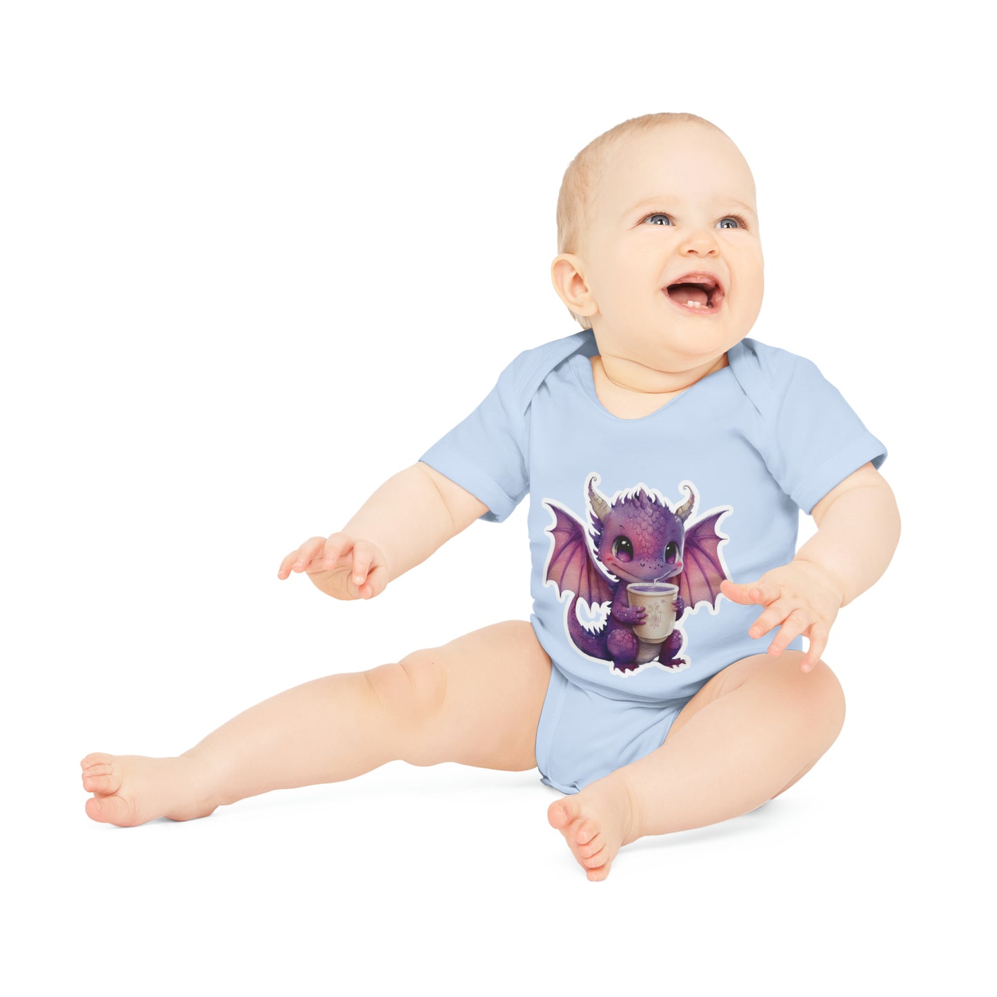 "Dragon Cutie Pie" - Baby Organic Short Sleeve Bodysuit